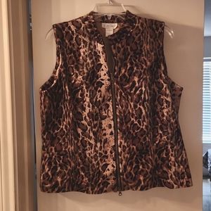 Ladies Animal Print Faux Fur Vest